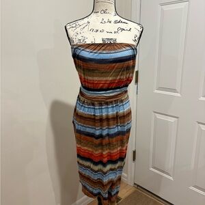 Quiksilver Strapless Dress with Earthy Stripes